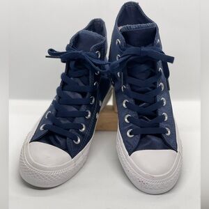 Women’s Size 6 Navy Satin Converse Hightops